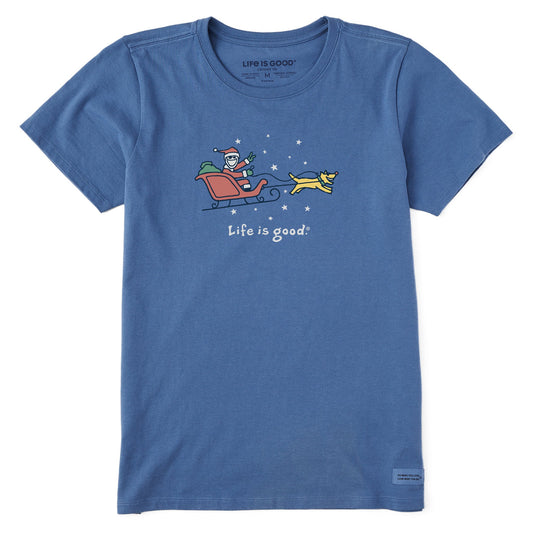 Women's Jake and Rocket Sleigh Ride Short Sleeve Crusher Tee