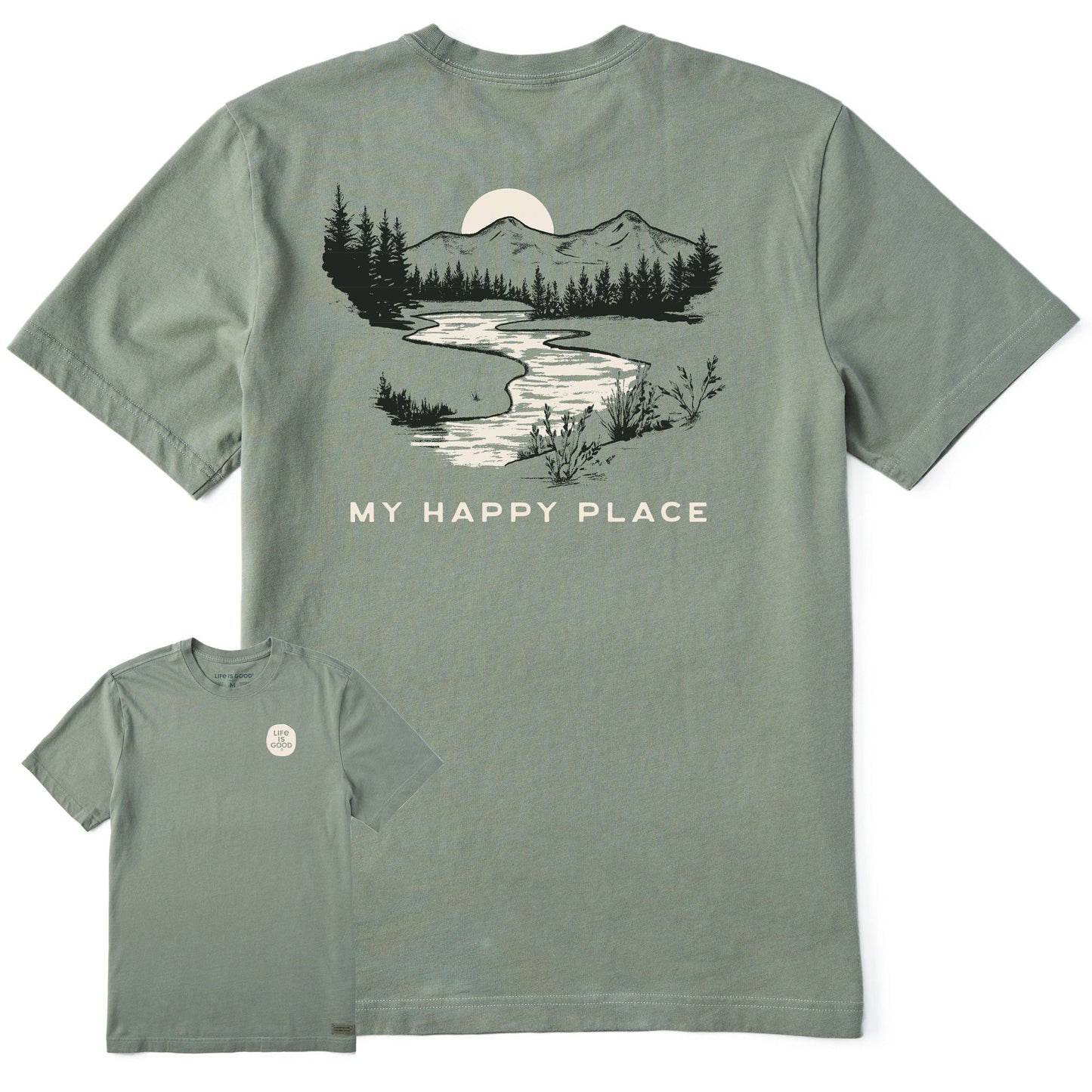 Men's My Happy Place River Short Sleeve Crusher Tee
