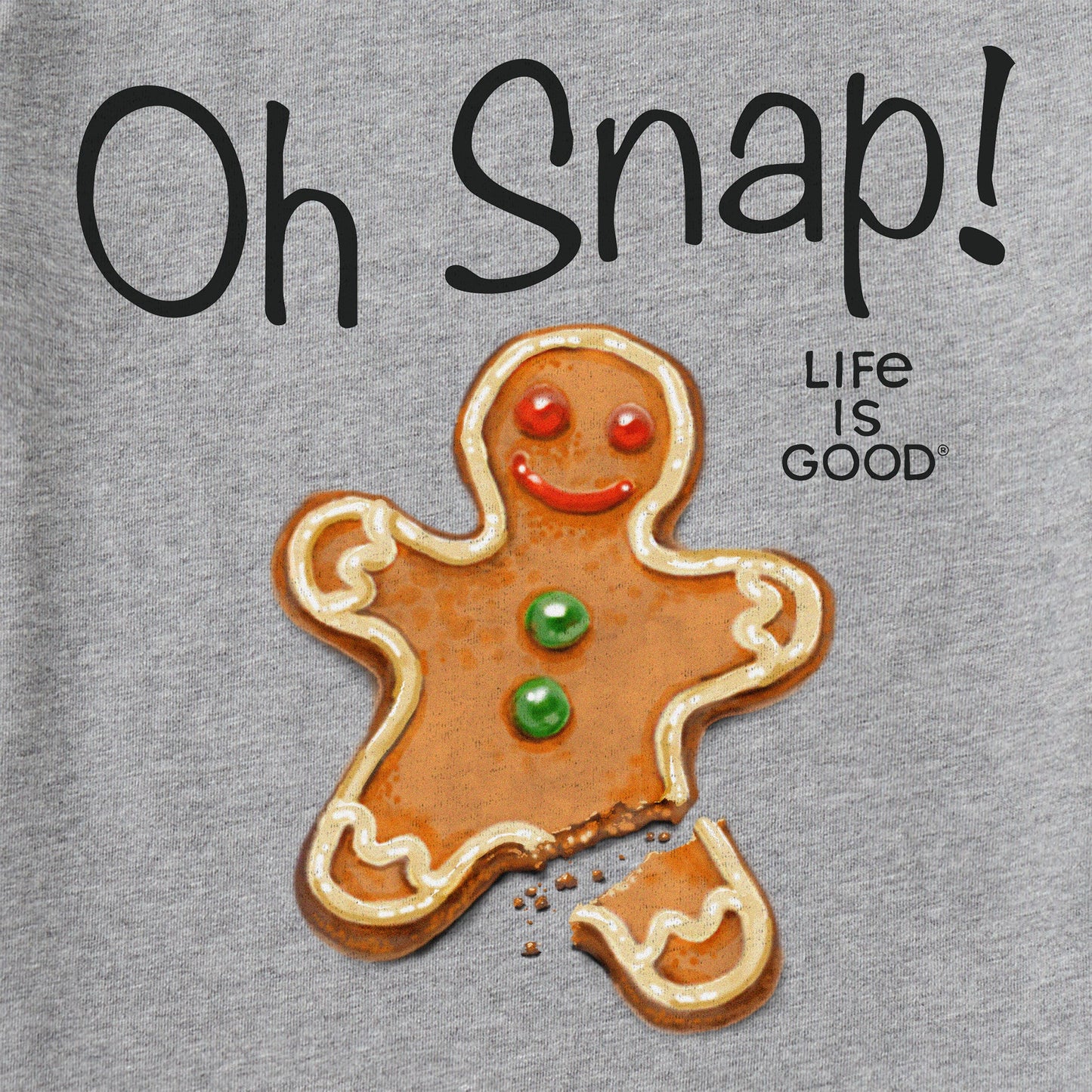 Kids Oh Snap Gingerbread Man Long Sleeve Crusher Tee