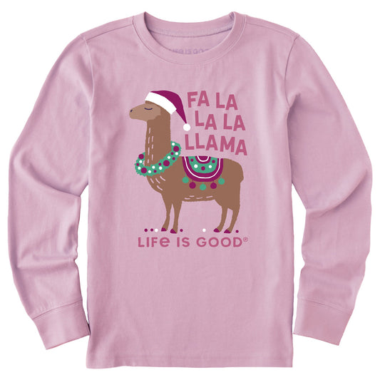 Kids Fa la la la Llama Long Sleeve Crusher Tee