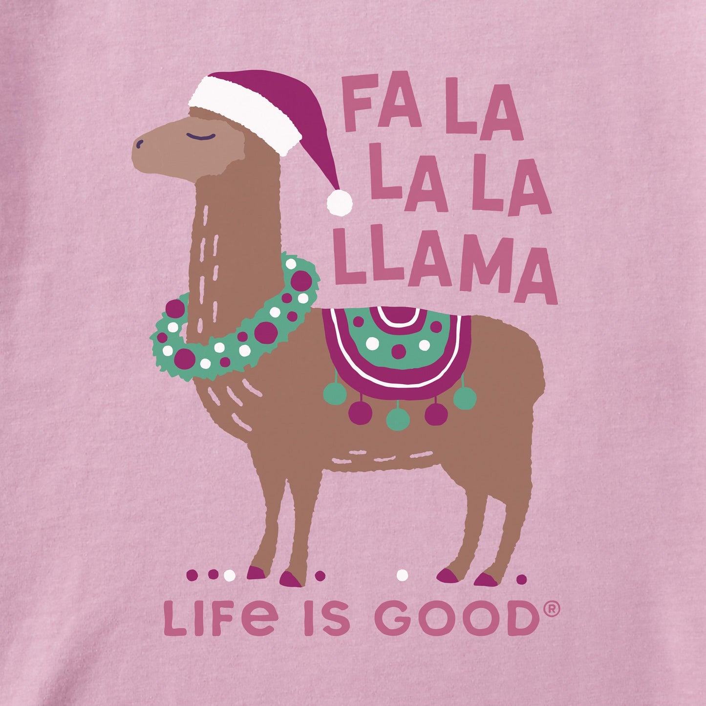 Kids Fa la la la Llama Long Sleeve Crusher Tee