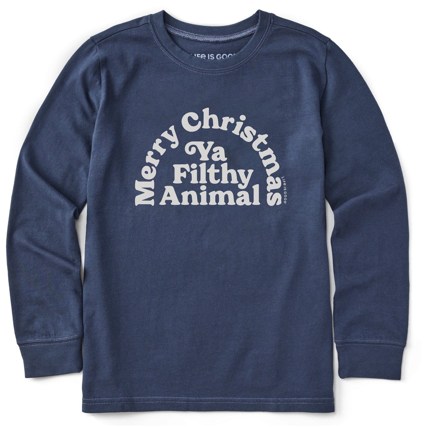 Kids Merry Christmas Ya Filthy Animal Long Sleeve Crusher Tee