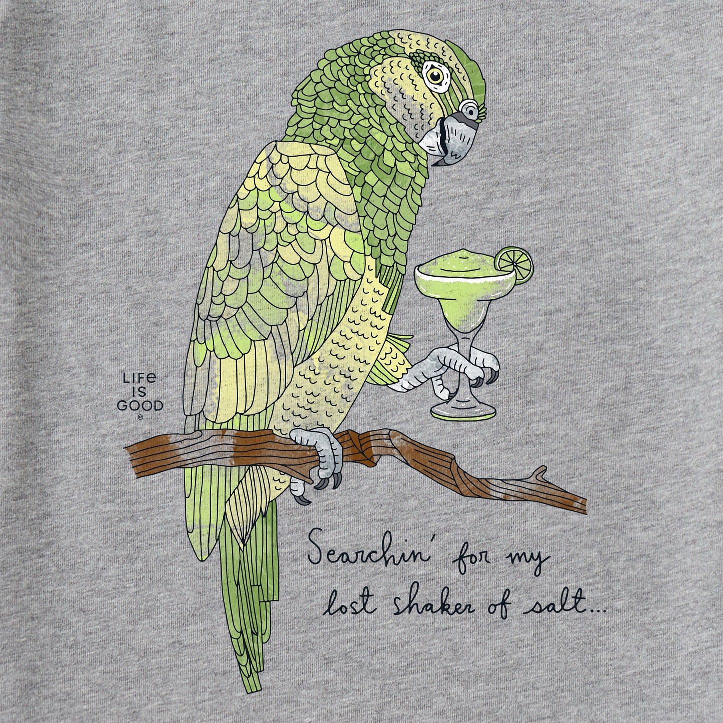 Men's Margarita Parrot Short Sleeve Crusher Tee