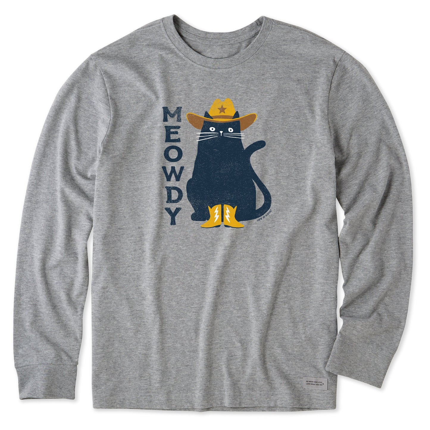 Men's Meowdy Cowboy Cat Long Sleeve Crusher Tee