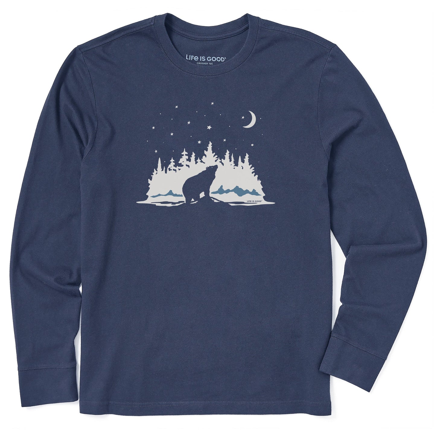 Men's Stargazing Bear Long Sleeve Crusher Tee