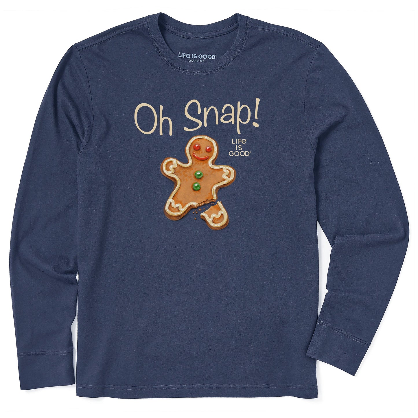 Men's Oh Snap Gingerbread Man Long Sleeve Crusher Tee