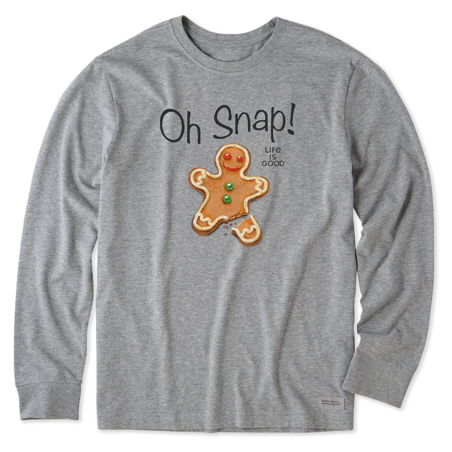 Men's Oh Snap Gingerbread Man Long Sleeve Crusher Tee
