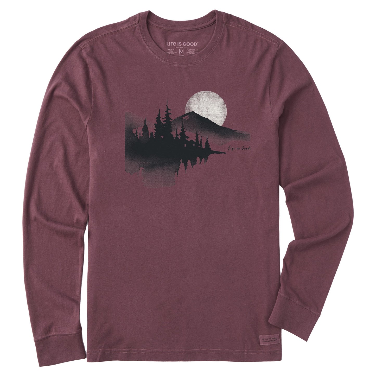 Men's Watercolor Lakeside Long Sleeve Crusher Tee