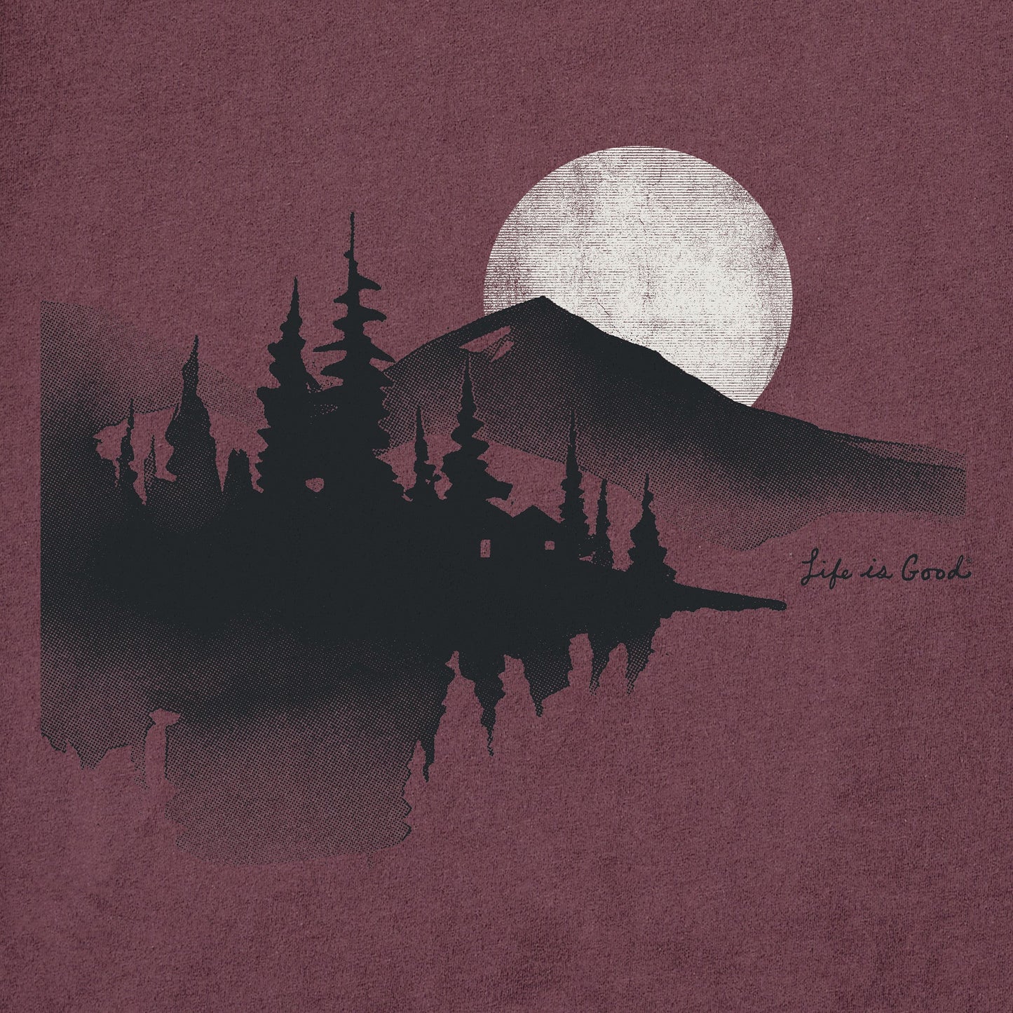 Men's Watercolor Lakeside Long Sleeve Crusher Tee