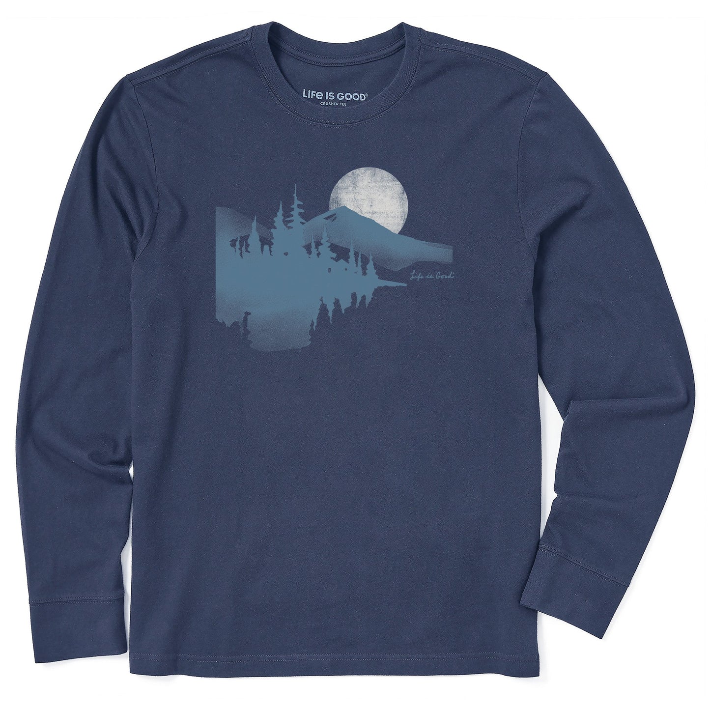 Men's Watercolor Lakeside Long Sleeve Crusher Tee