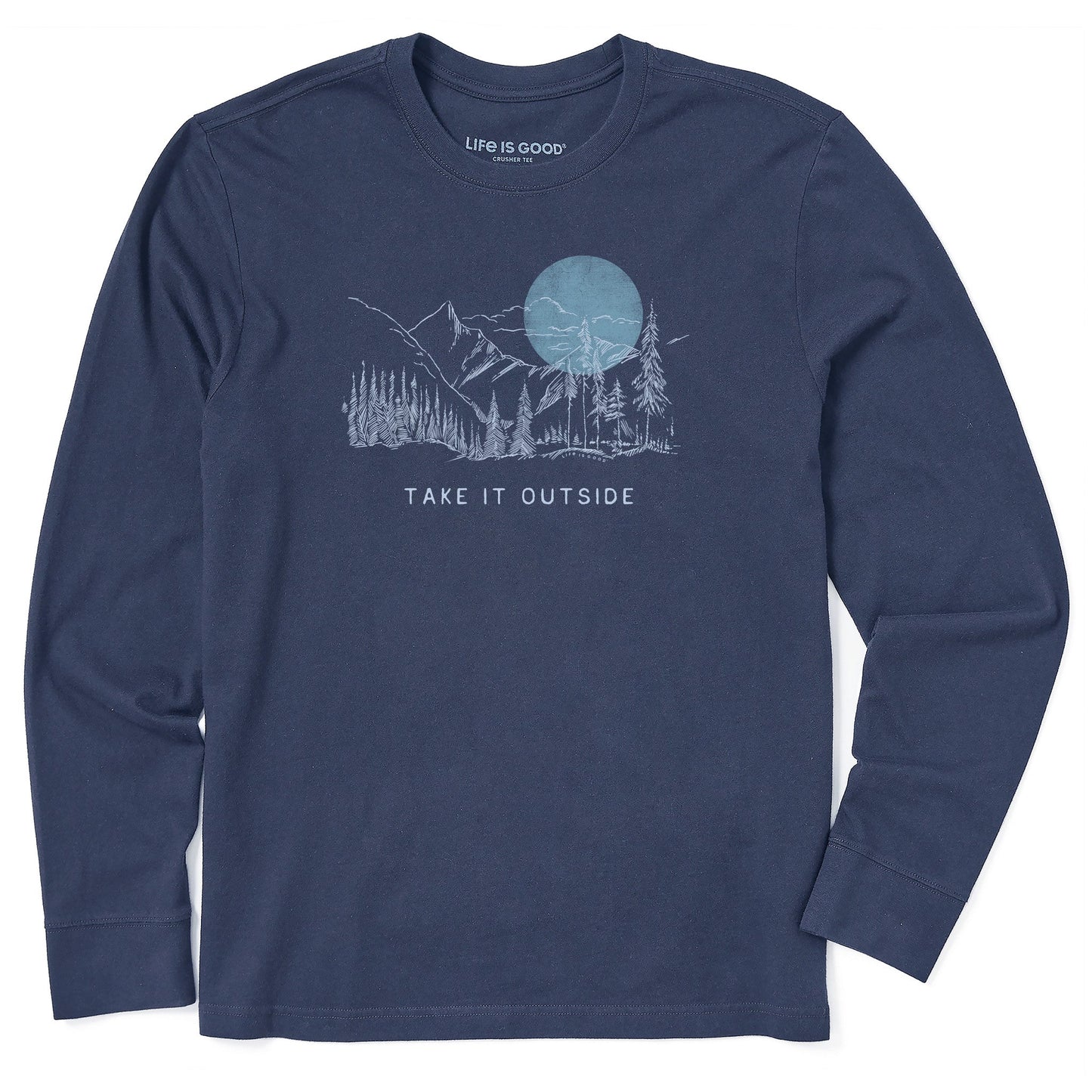 Men's Take it Outside Sketch Mountain Long Sleeve Crusher Tee