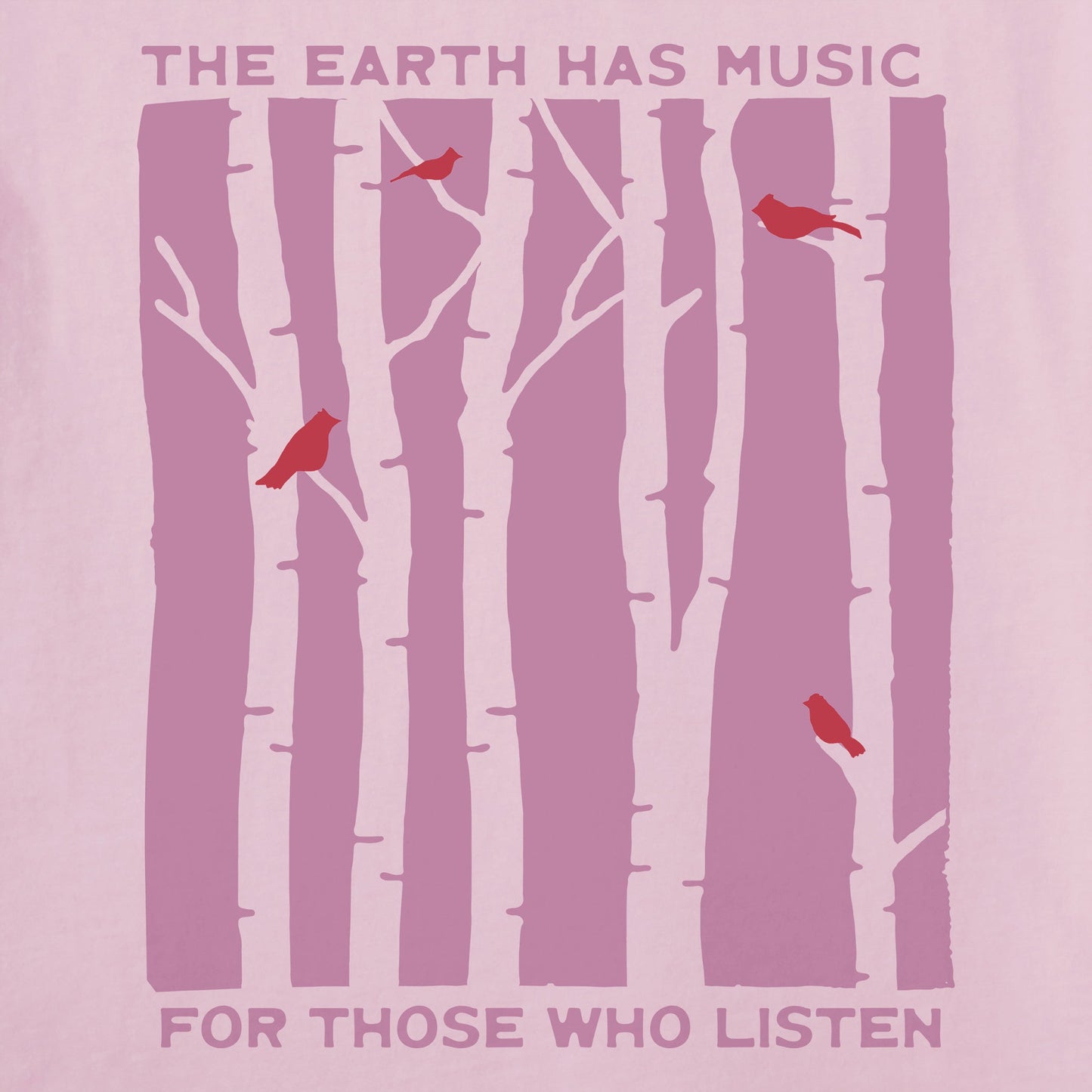 Women's The Earth Has Music and Trees Long Sleeve Crusher Vee