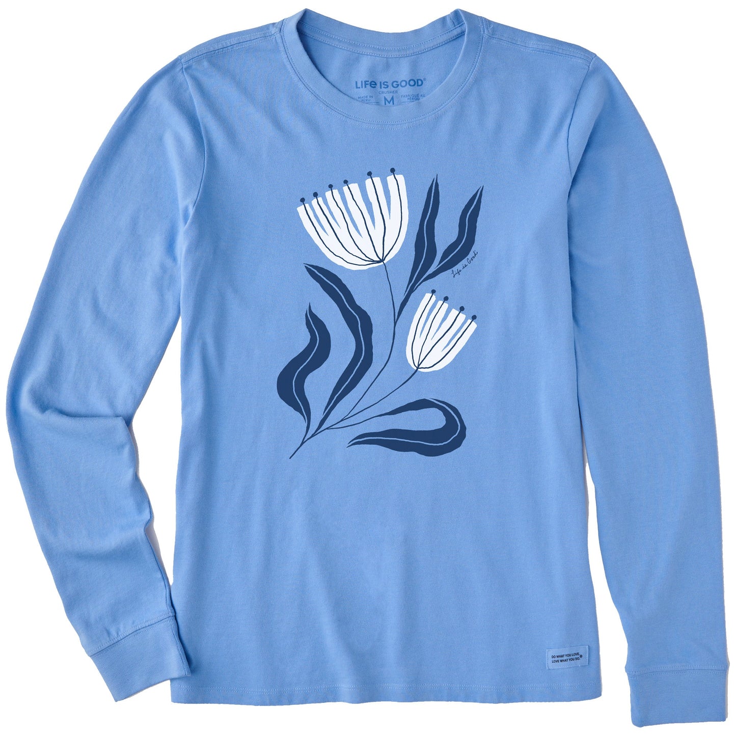 Women's Rustic Flowers Long Sleeve Crusher Tee