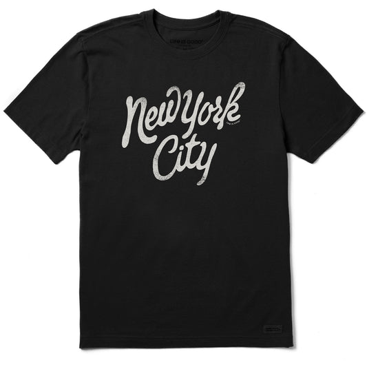 Men's New York City Script Short Sleeve Crusher Tee