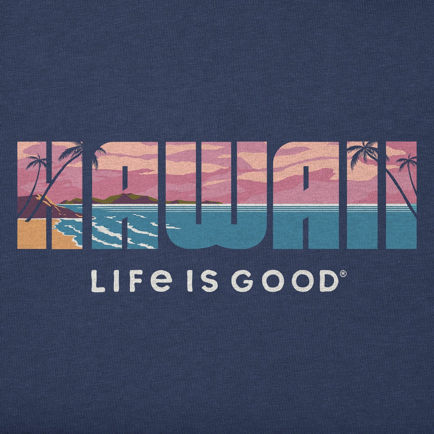 Men's Hawaii Beach Scene Short Sleeve Crusher Tee