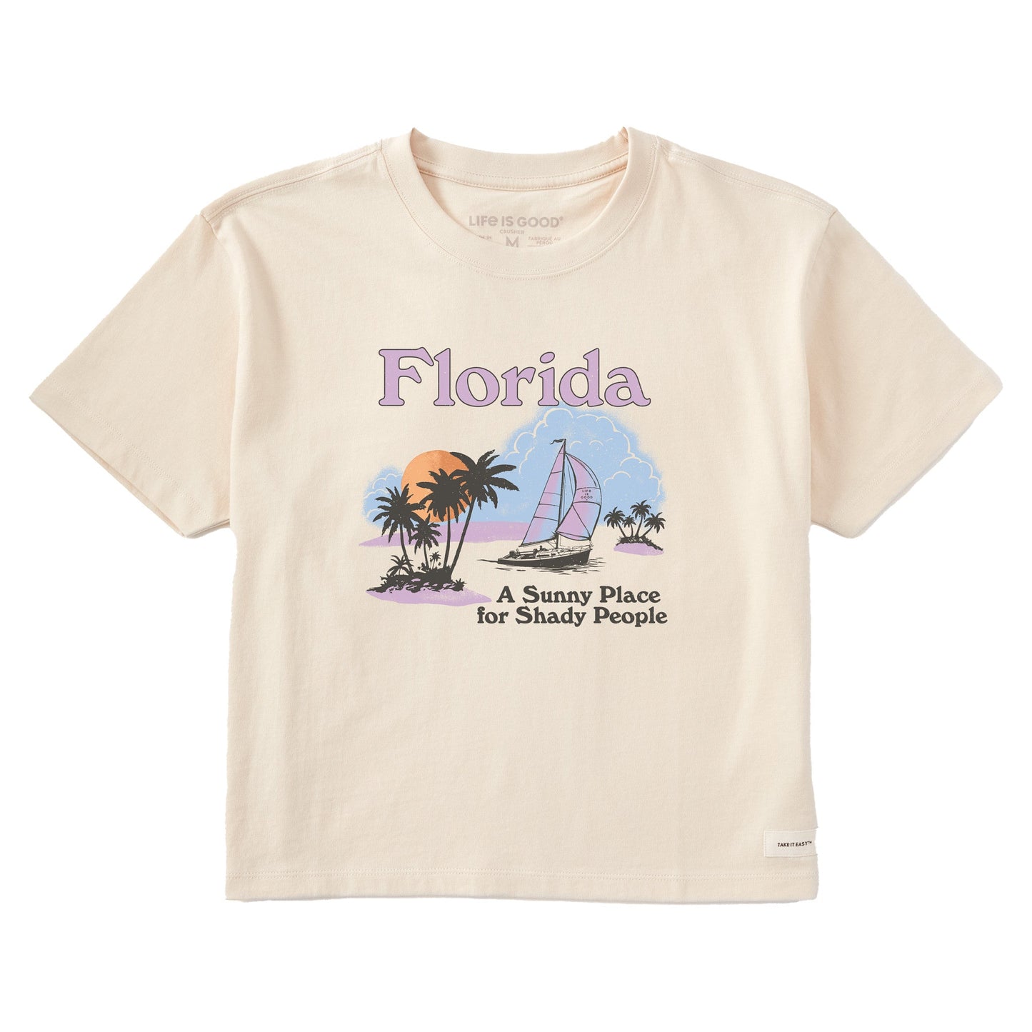 Women's Florida Sunny Place for Shady People Short Sleeve Crusher Boxy Tee
