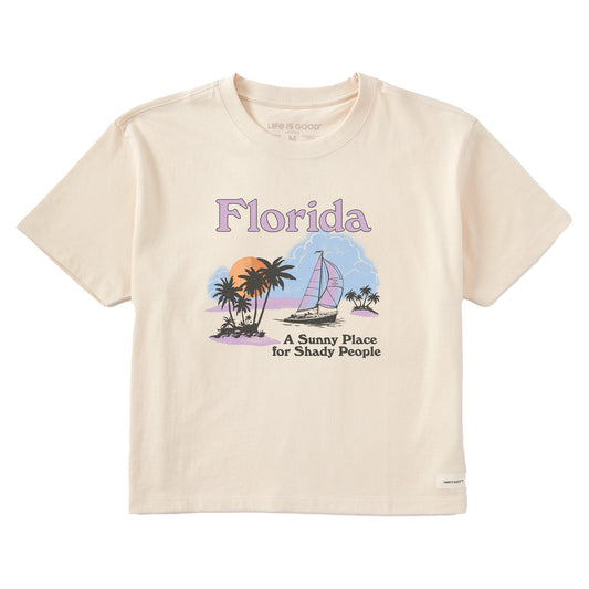 Women's Florida Sunny Place for Shady People Short Sleeve Crusher Boxy Tee
