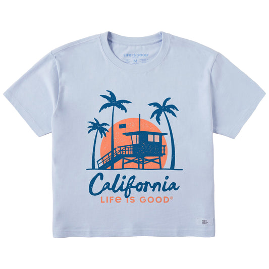 Women's California Lifeguard Station Short Sleeve Crusher Boxy Tee
