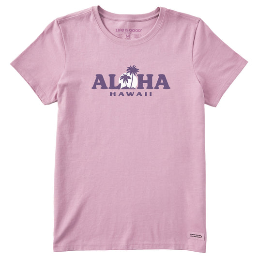 Women's Aloha Sunset Hawaii Short Sleeve Crusher Tee