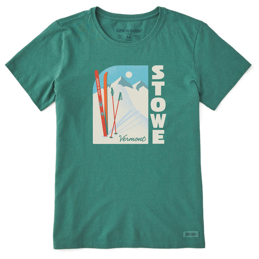 Women's Stowe Vermont Skis Short Sleeve Crusher Tee