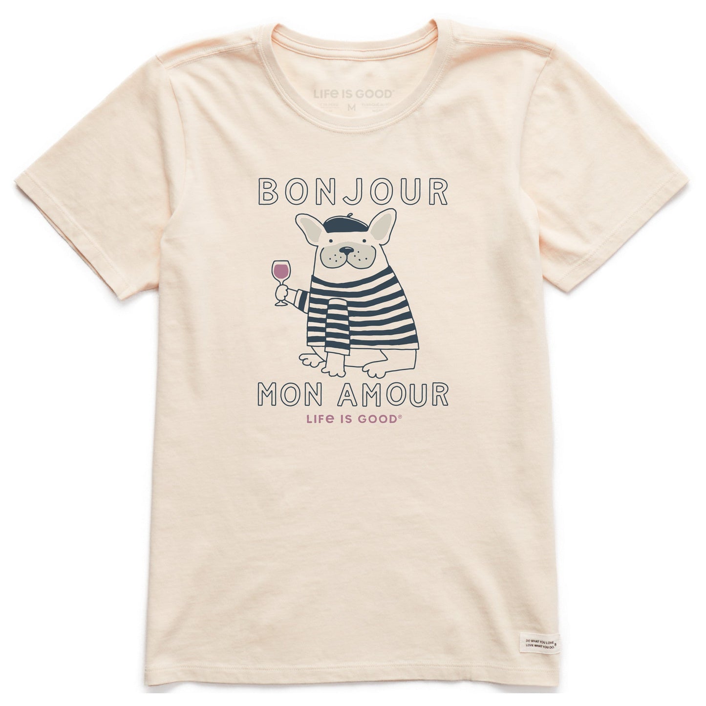 Women's Bonjour Mon Amour Short Sleeve Crusher Tee
