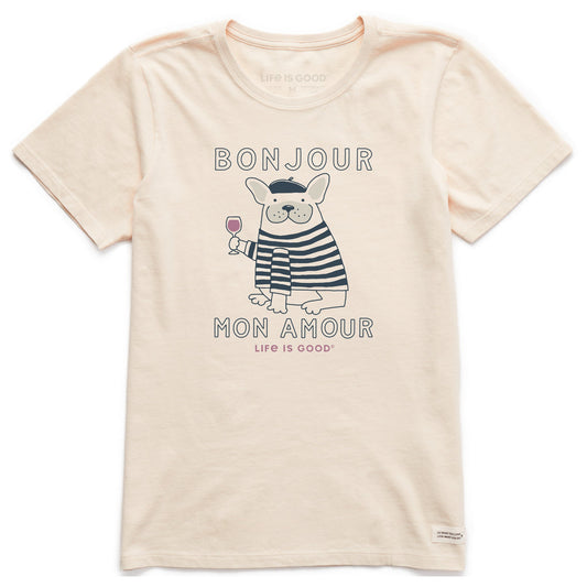 Women's Bonjour Mon Amour Short Sleeve Crusher Tee