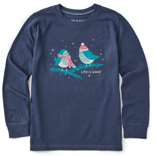 Kids Cozy Birds Long Sleeve Crusher Tee