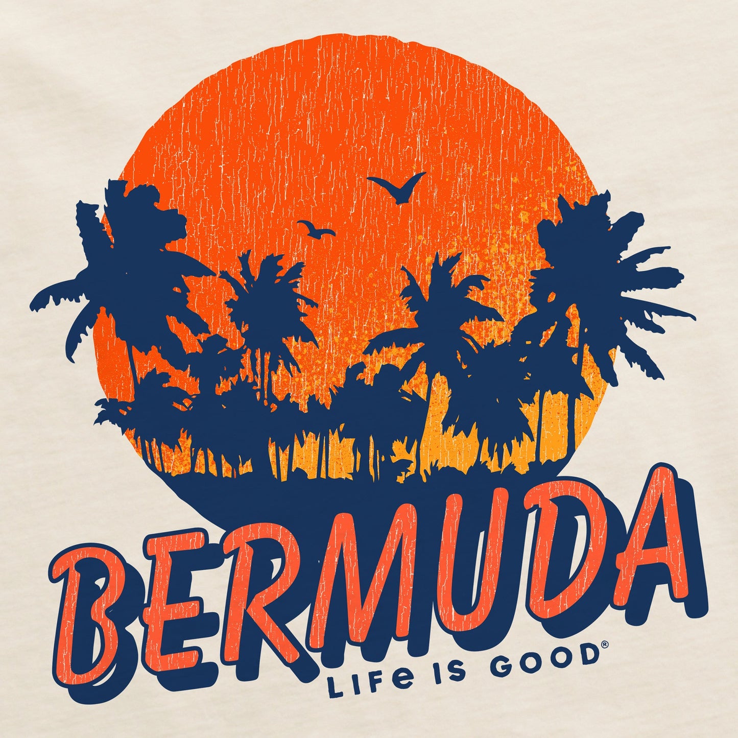 Men's Bermuda Beach Scene Short Sleeve Crusher Tee