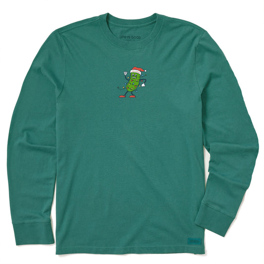 Men's Christmas Pickle Long Sleeve Crusher Tee