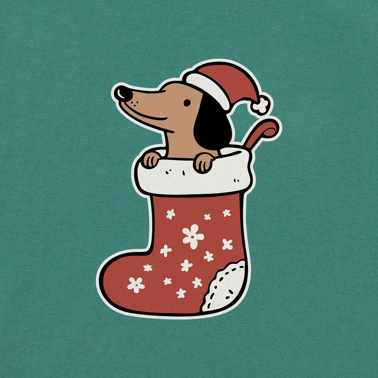 Women's Dachshund Stocking Long Sleeve Crusher Tee