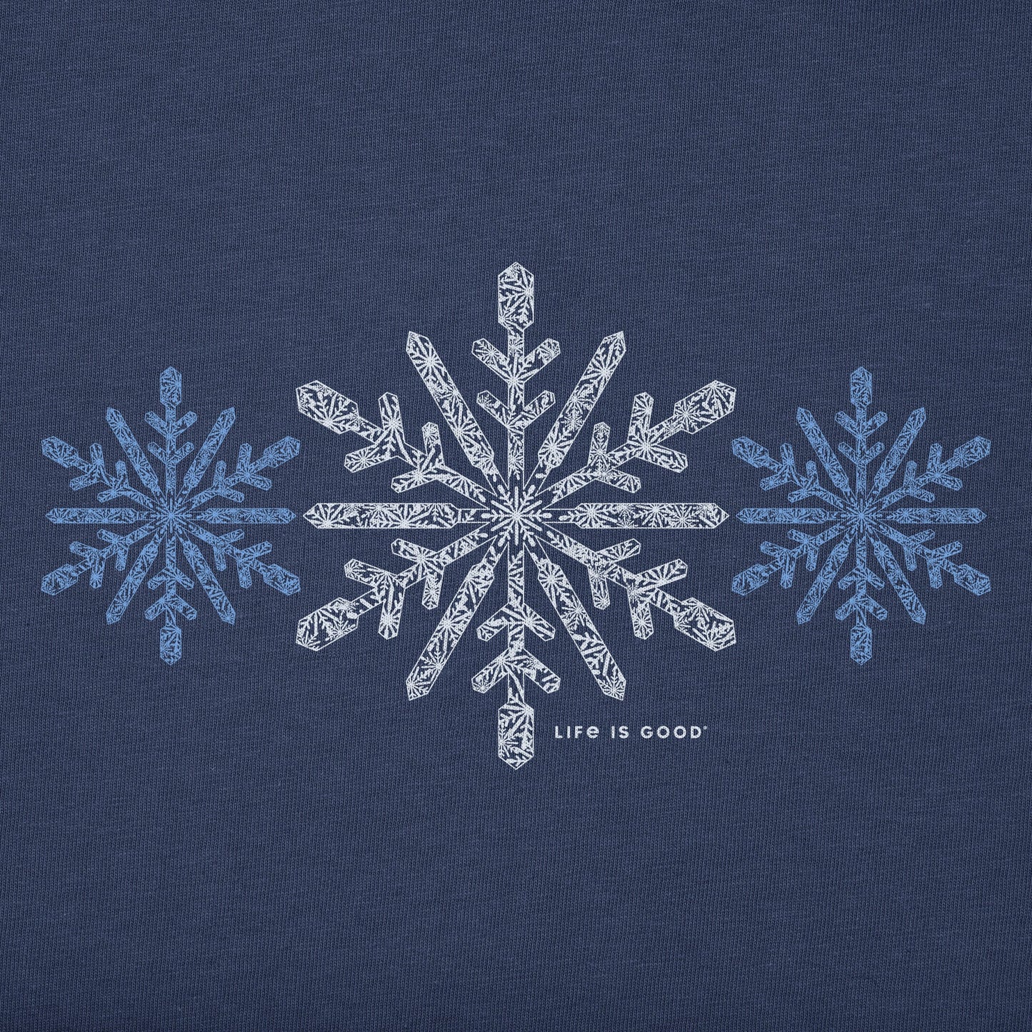 Women's Three Delicate Snowflakes Short Sleeve Crusher Vee