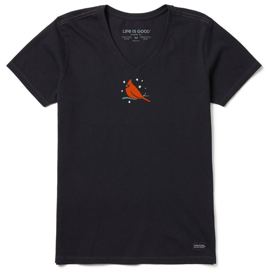 Women's Winter Cardinal Perch Short Sleeve Crusher Vee