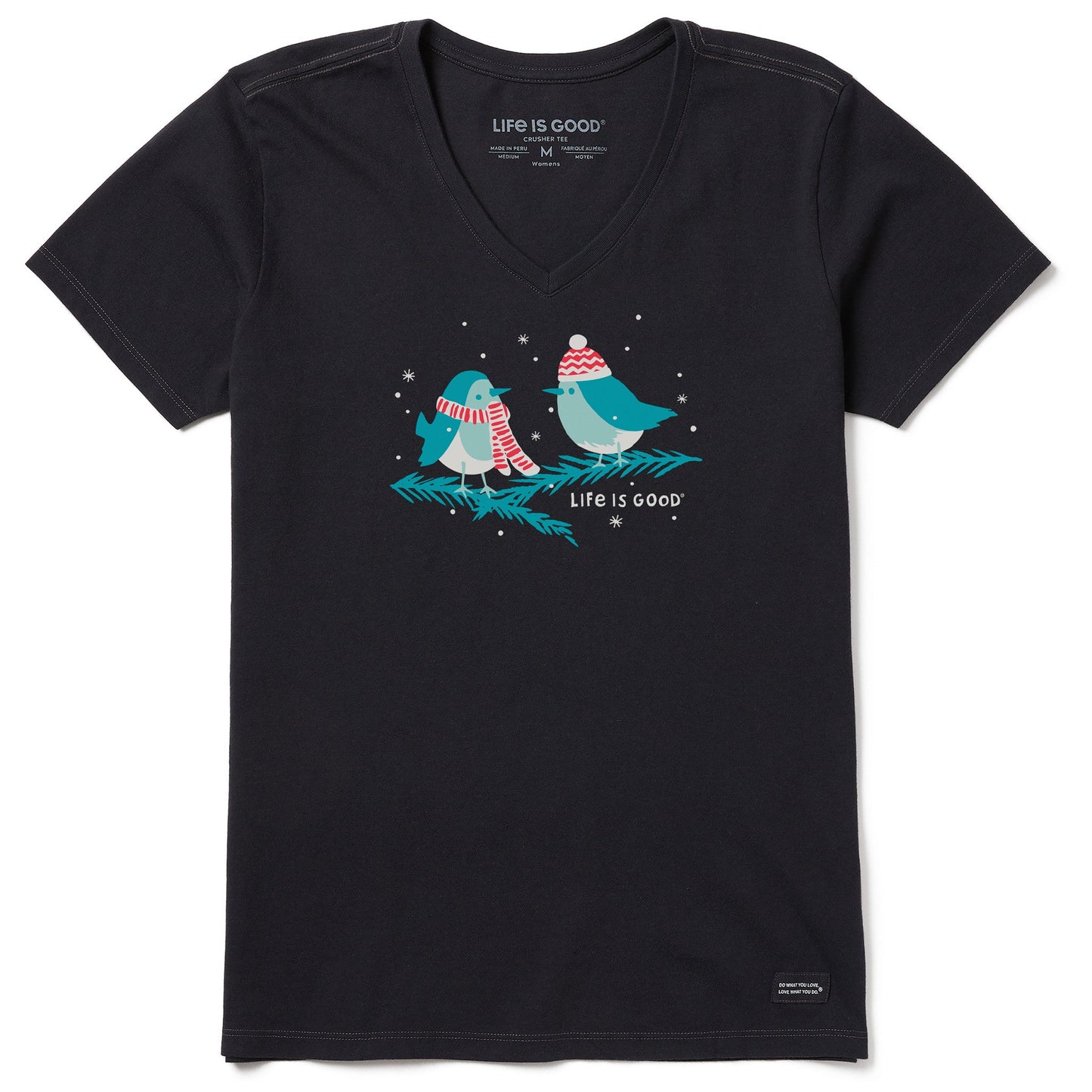 Women's Cozy Birds Short Sleeve Crusher Vee