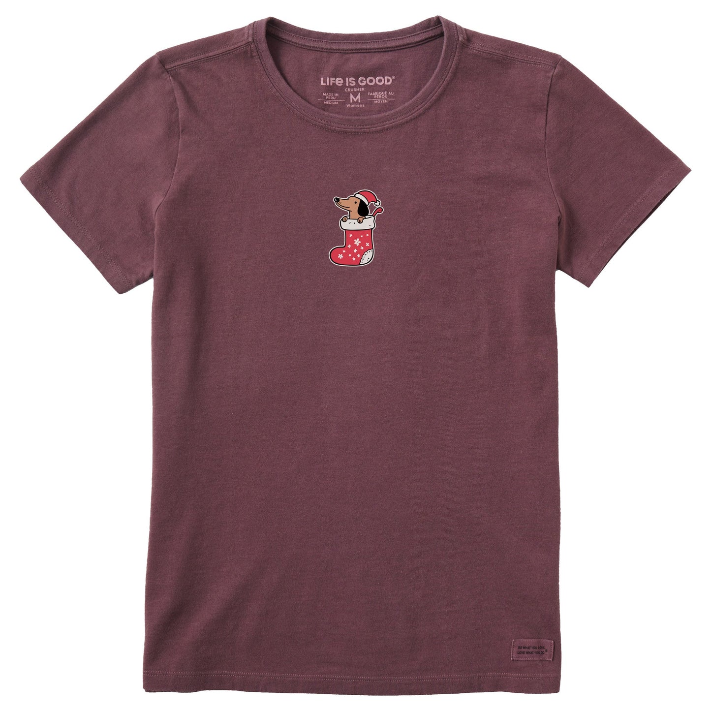 Women's Dachshund Stocking Short Sleeve Crusher Tee