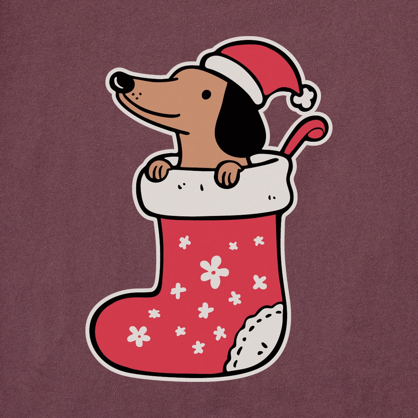 Women's Dachshund Stocking Short Sleeve Crusher Tee
