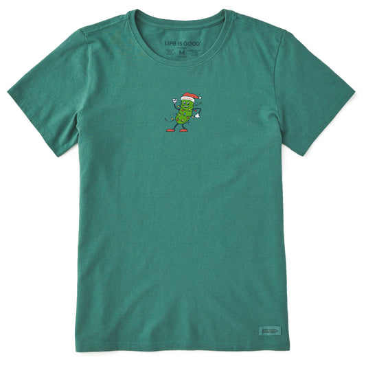 Women's Christmas Pickle Short Sleeve Crusher Tee