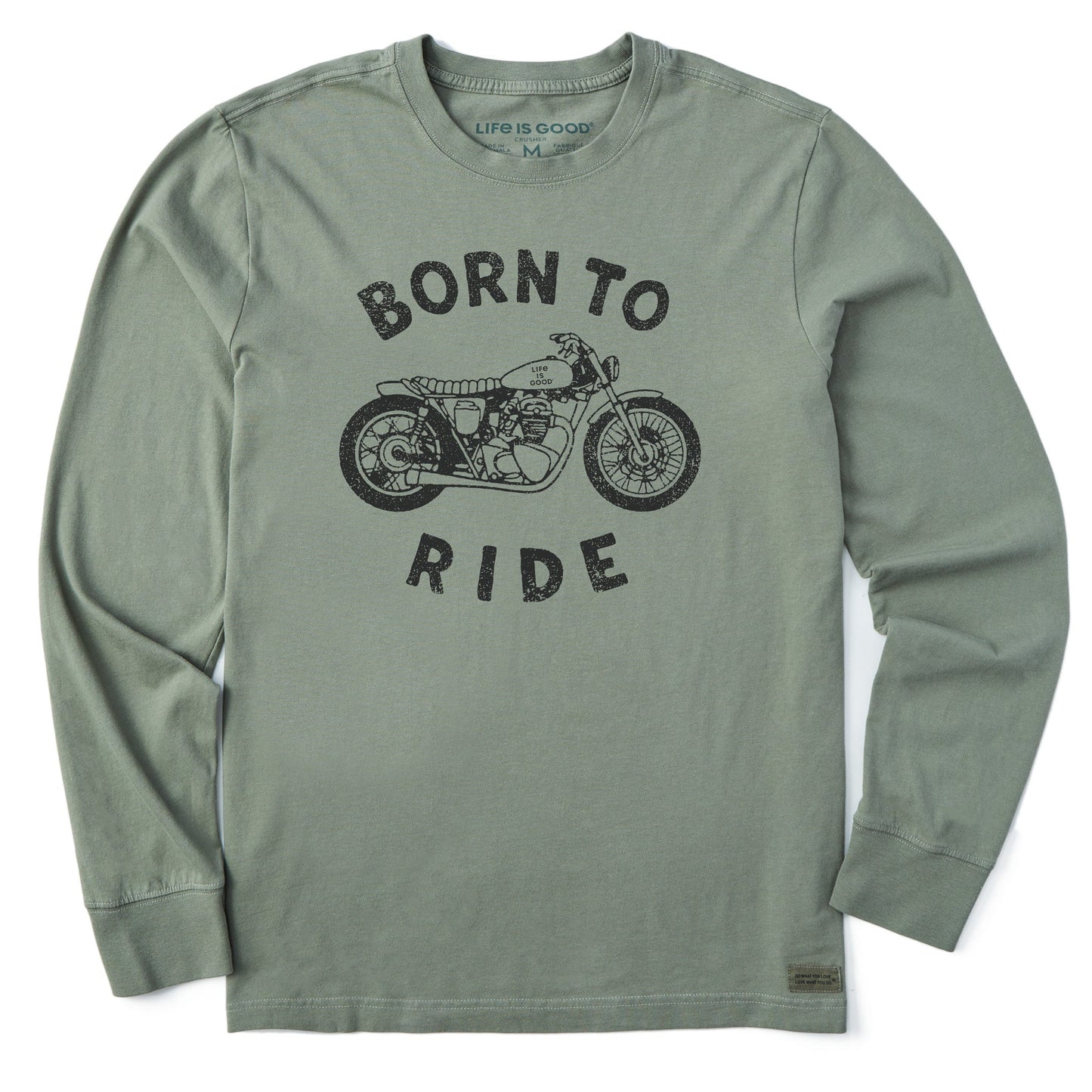 Men's Born to Ride Motorcycle Long Sleeve Crusher Tee