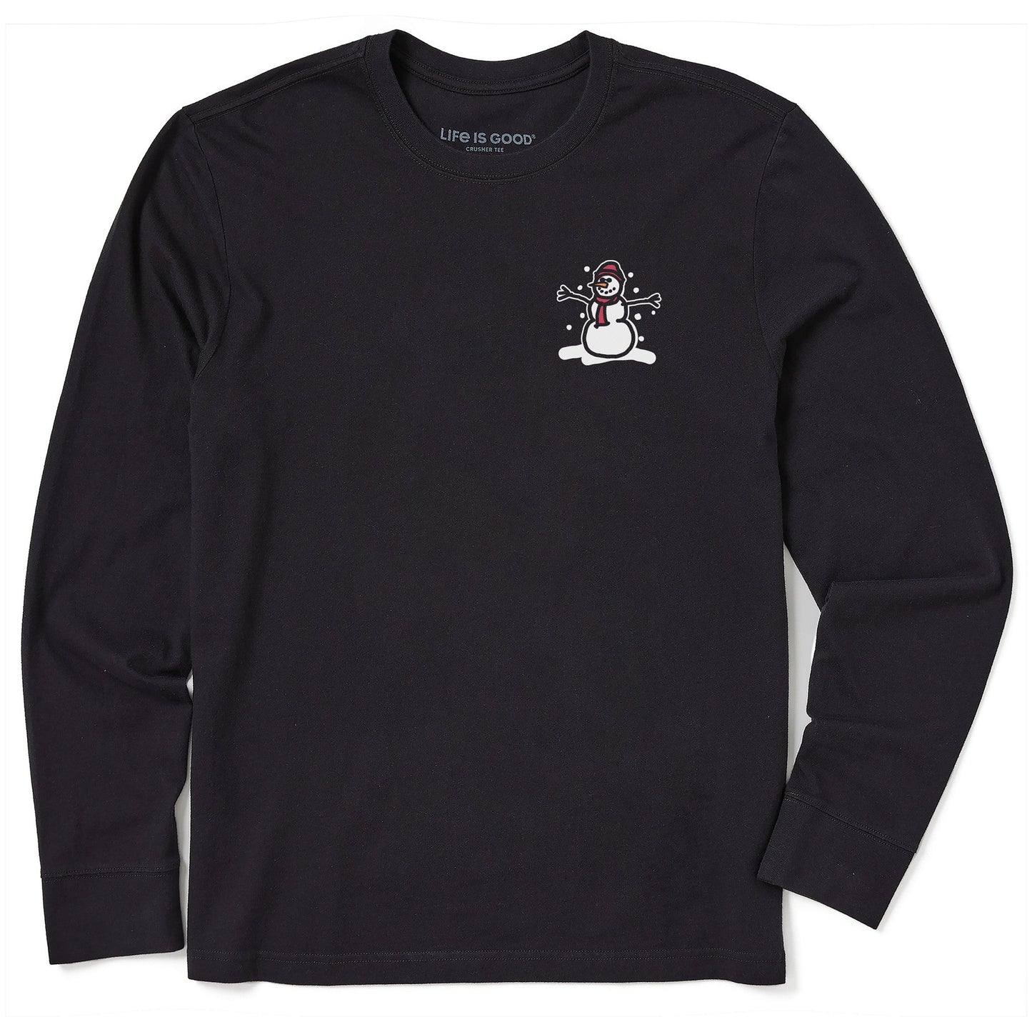 Men's Tiny Little Snowman Long Sleeve Crusher Tee