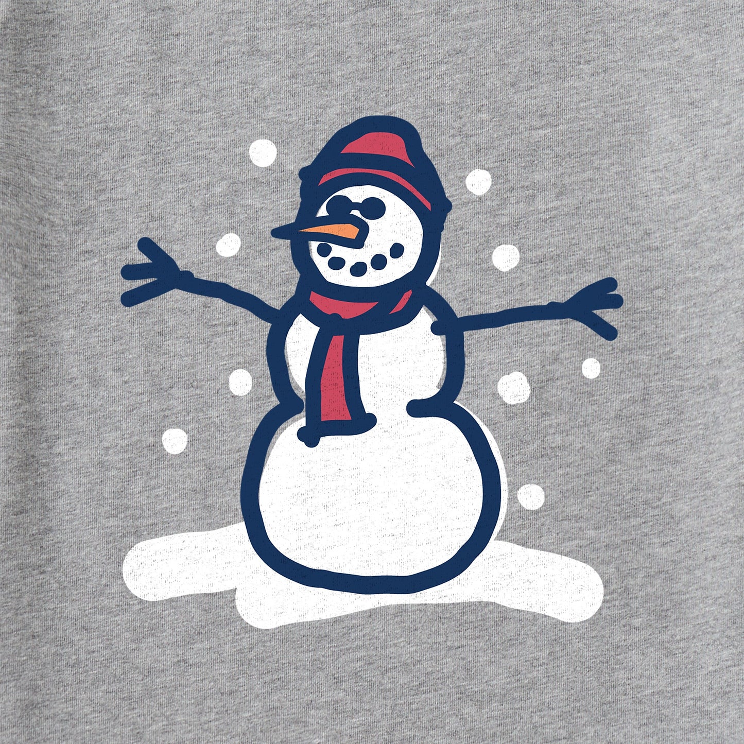 Women's Tiny Little Snowman Long Sleeve Crusher Vee