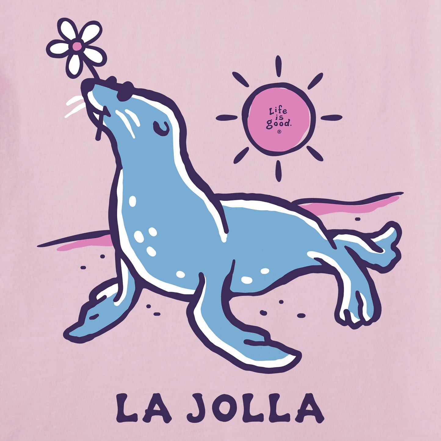 Women's Sea Lion Daisy La Jolla Short Sleeve Crusher Tee