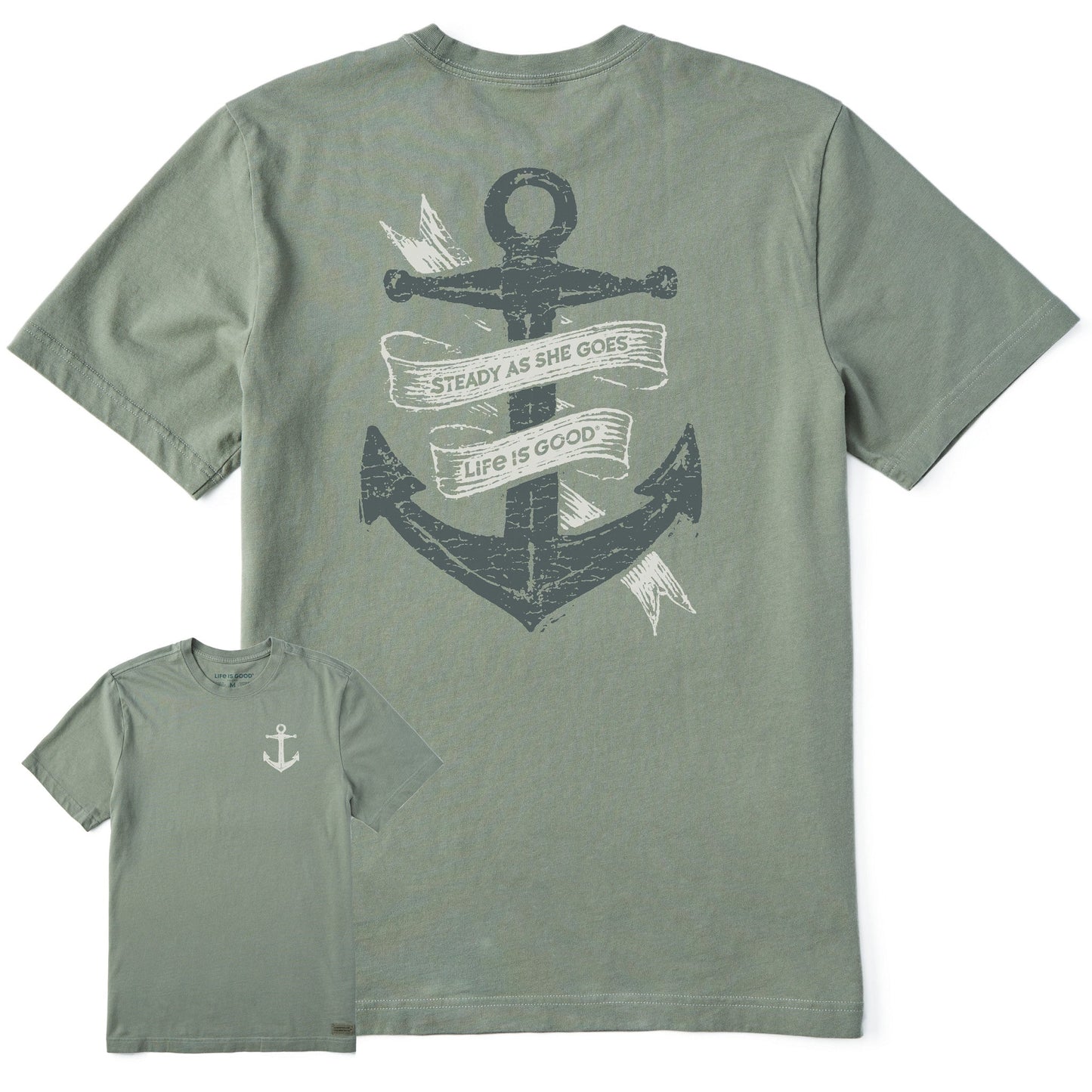 Men's Steady As She Goes Anchor Short Sleeve Crusher Tee
