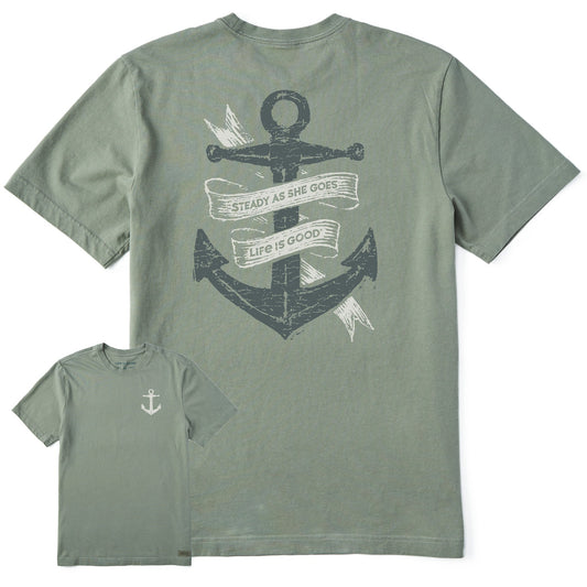 Men's Steady As She Goes Anchor Short Sleeve Crusher Tee