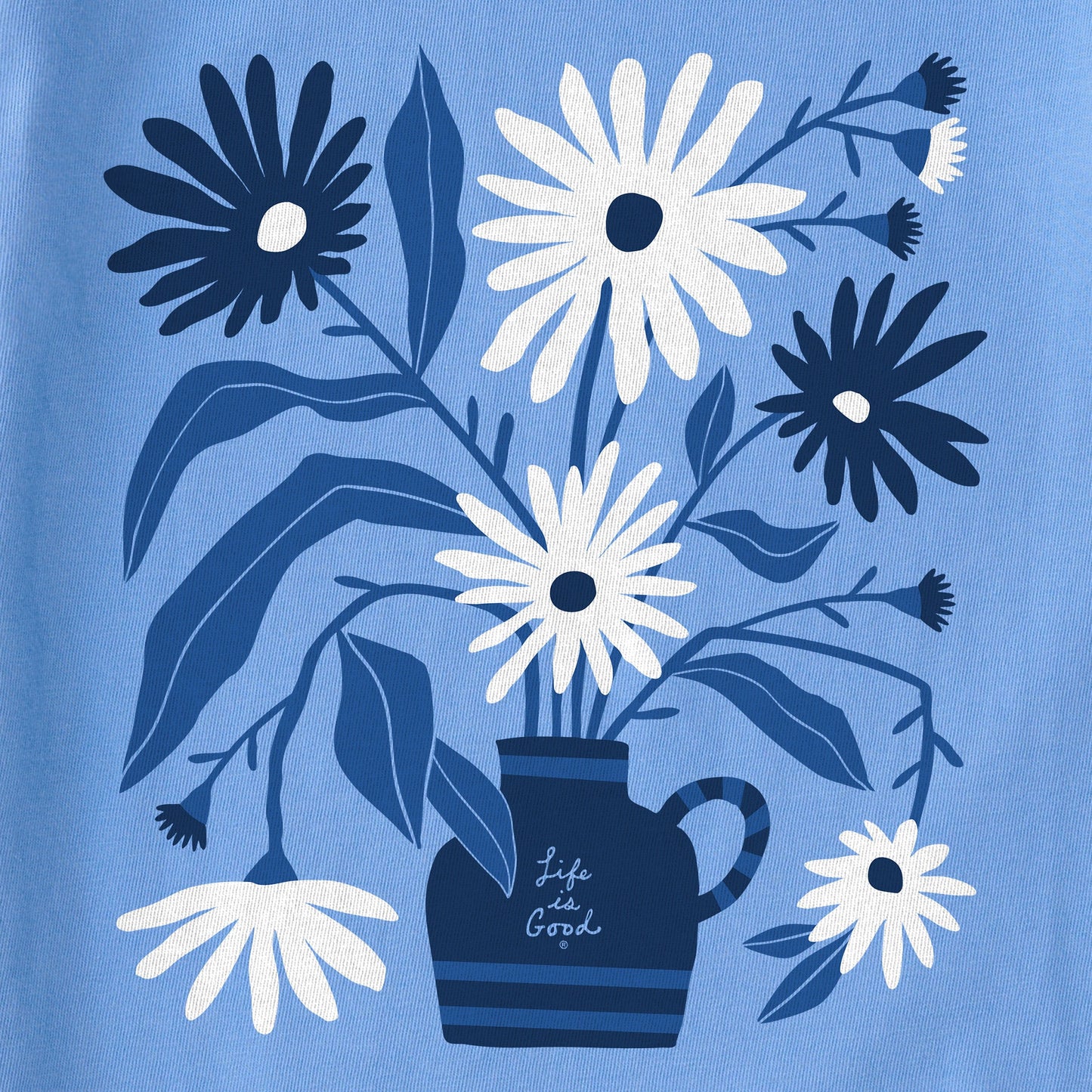 Kids Blue Daisies Short Sleeve Crusher Tee