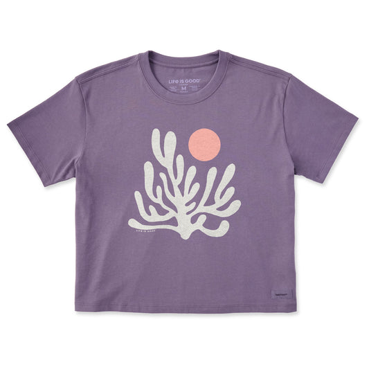 Women's Coral Sunset Short Sleeve Crusher Boxy Tee