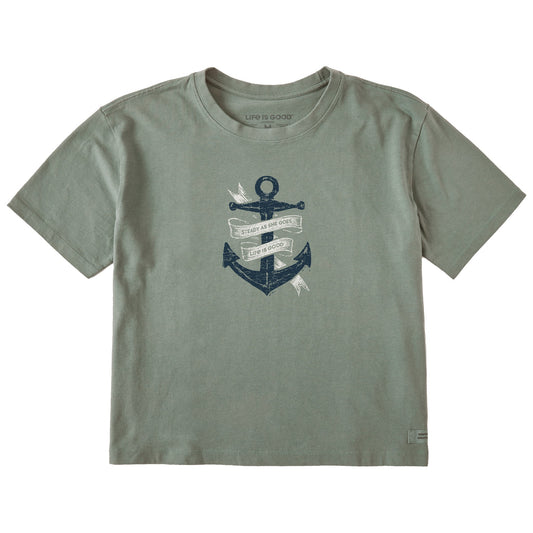 Women's Steady As She Goes Anchor Short Sleeve Crusher Boxy Tee