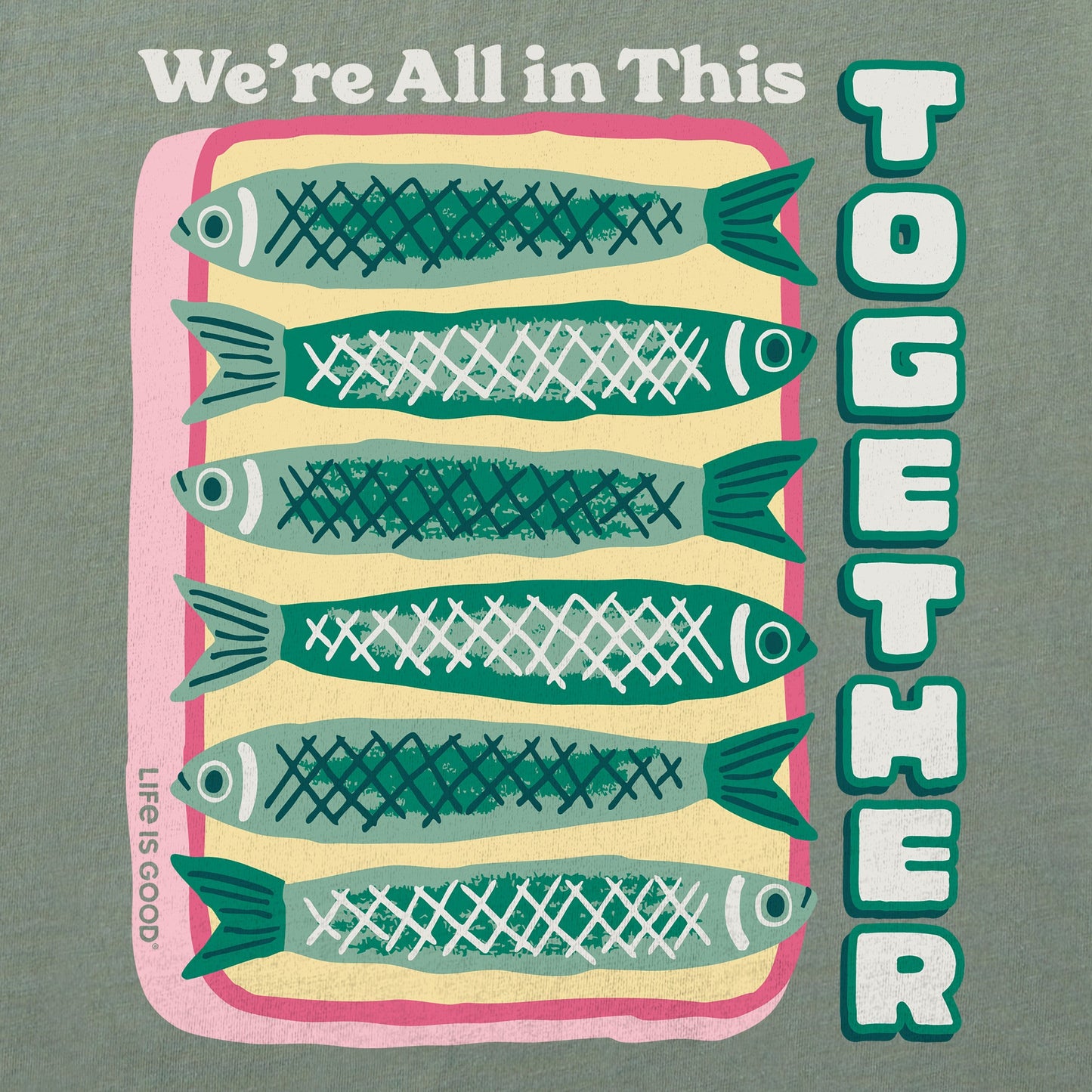 Women's We're All in This Together Fish Short Sleeve Crusher Boxy Tee
