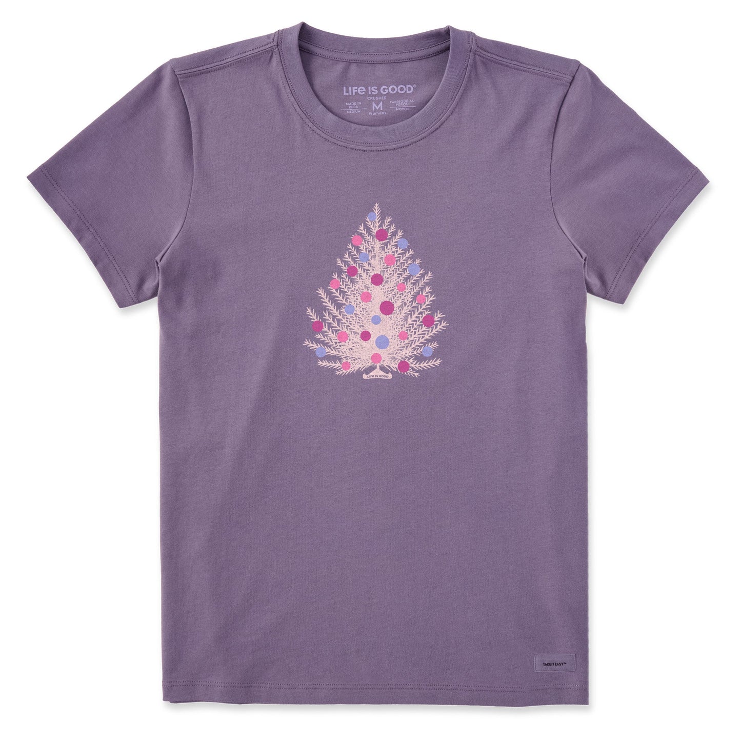 Women's Festive Christmas Tree Short Sleeve Crusher Tee