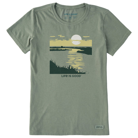 Women's Sunset over the Grass Short Sleeve Crusher Tee