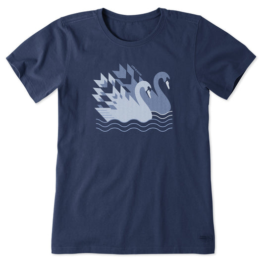 Women's Swans on the Water Short Sleeve Crusher Tee