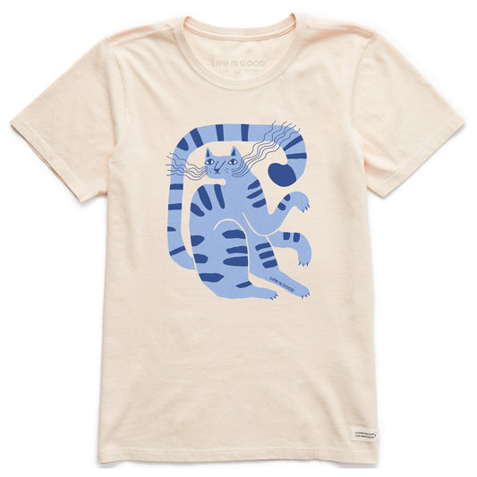 Women's Blue Cat Short Sleeve Crusher Tee